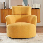 Fauteuil pivotant en tissu gris/vert/crème/jaune avec appui-tête réglable, une place