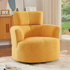Fauteuil pivotant en tissu gris/vert/crème/jaune avec appui-tête réglable, une place