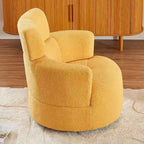 Fauteuil pivotant en tissu gris/vert/crème/jaune avec appui-tête réglable, une place