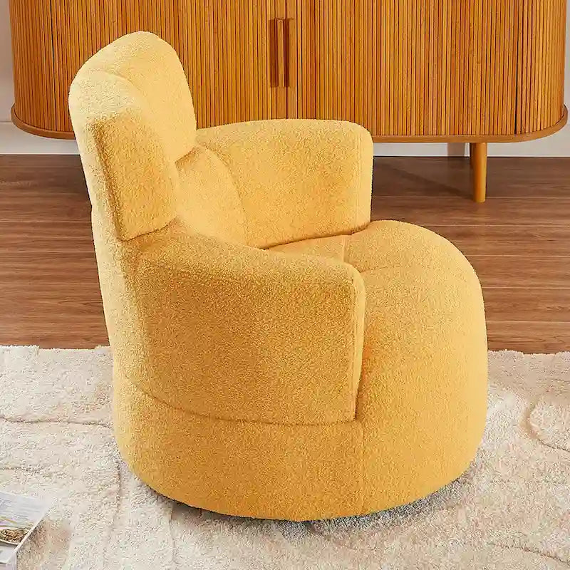 Fauteuil pivotant en tissu gris/vert/crème/jaune avec appui-tête réglable, une place