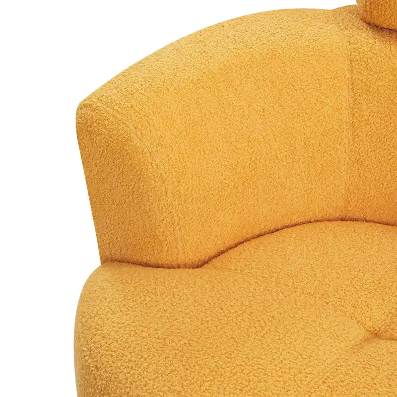 Fauteuil pivotant en tissu gris/vert/crème/jaune avec appui-tête réglable, une place