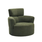 Fauteuil pivotant en tissu gris/vert/crème/jaune avec appui-tête réglable, une place