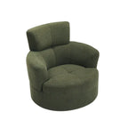 Fauteuil pivotant en tissu gris/vert/crème/jaune avec appui-tête réglable, une place