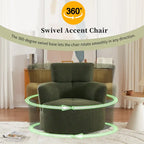 Fauteuil pivotant en tissu gris/vert/crème/jaune avec appui-tête réglable, une place