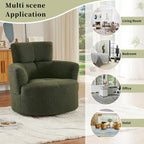 Fauteuil pivotant en tissu gris/vert/crème/jaune avec appui-tête réglable, une place