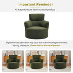 Fauteuil pivotant en tissu gris/vert/crème/jaune avec appui-tête réglable, une place
