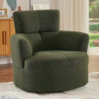 Fauteuil pivotant en tissu gris/vert/crème/jaune avec appui-tête réglable, une place