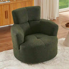 Fauteuil pivotant en tissu gris/vert/crème/jaune avec appui-tête réglable, une place