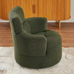 Fauteuil pivotant en tissu gris/vert/crème/jaune avec appui-tête réglable, une place