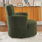 Fauteuil pivotant en tissu gris/vert/crème/jaune avec appui-tête réglable, une place