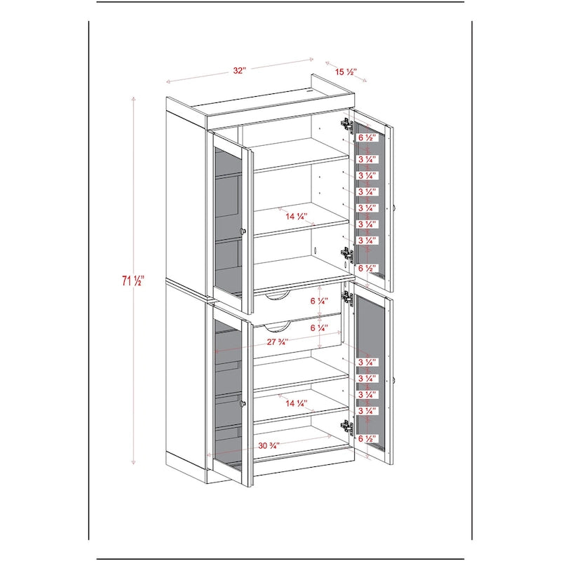 Armoire de cuisine modulaire en bois massif 32 po - 9 couleurs