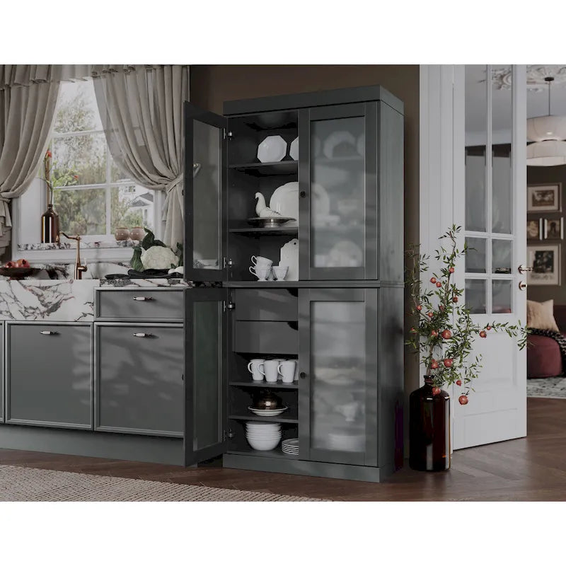 Armoire de cuisine modulaire en bois massif 32 po - 9 couleurs