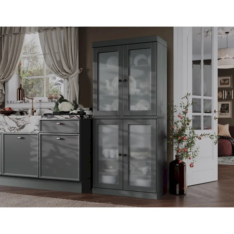 Armoire de cuisine modulaire en bois massif 32 po - 9 couleurs