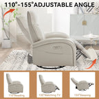 Fauteuil inclinable, pivotant et à bascule électrique en similicuir PU marron/beige, une place