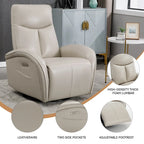 Fauteuil inclinable, pivotant et à bascule électrique en similicuir PU marron/beige, une place
