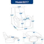 Fauteuil inclinable, pivotant et à bascule électrique en similicuir PU marron/beige, une place