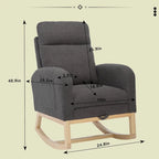 Fauteuil à bascule tapissé à dossier haut, gris/beige, une place