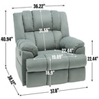 Fauteuil inclinable pivotant et à bascule surdimensionné, une place, beige/vert/bleu, revêtement en tissu