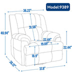 Fauteuil inclinable pivotant et à bascule surdimensionné, une place, beige/vert/bleu, revêtement en tissu