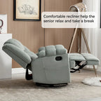 Fauteuil inclinable pivotant et à bascule surdimensionné, une place, beige/vert/bleu, revêtement en tissu