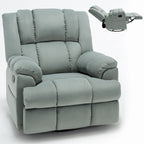 Fauteuil inclinable pivotant et à bascule surdimensionné, une place, beige/vert/bleu, revêtement en tissu