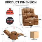 Fauteuil inclinable pivotant et à bascule surdimensionné, une place, beige/vert/bleu, revêtement en tissu