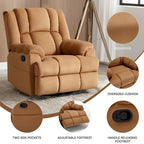 Fauteuil inclinable pivotant et à bascule surdimensionné, une place, beige/vert/bleu, revêtement en tissu