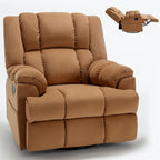 Fauteuil inclinable pivotant et à bascule surdimensionné, une place, beige/vert/bleu, revêtement en tissu