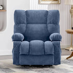 Fauteuil releveur électrique 1 place Bleu / Gris / Marron – Chauffant, massant et avec port USB de charge