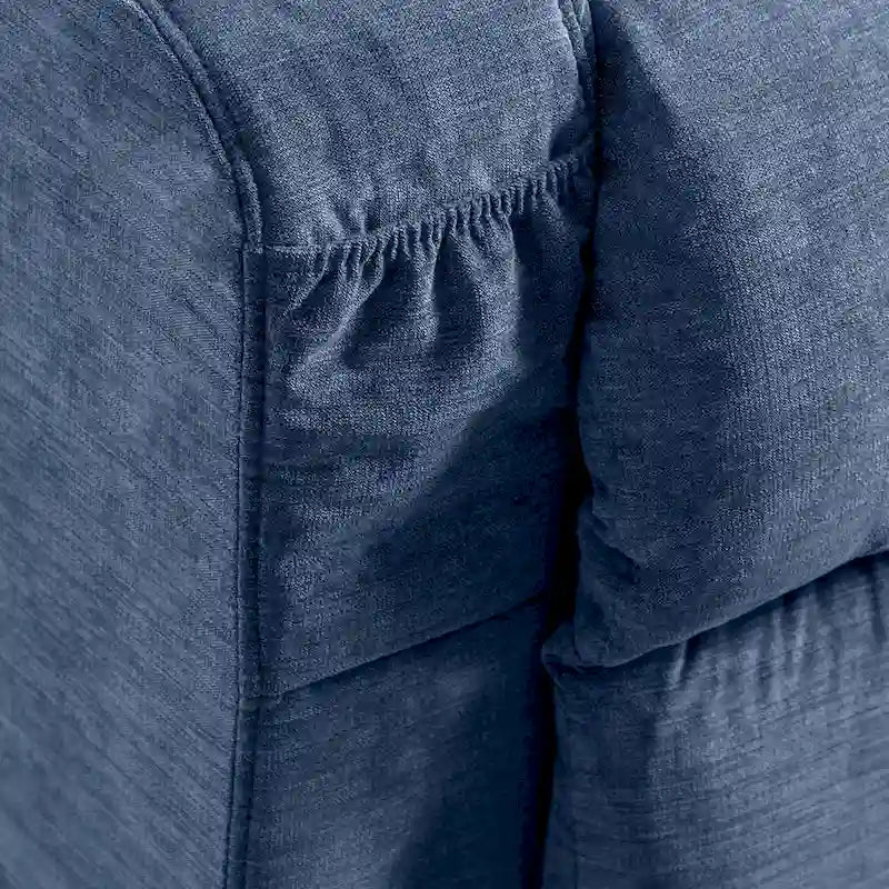 Fauteuil releveur électrique 1 place Bleu / Gris / Marron – Chauffant, massant et avec port USB de charge