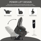 Fauteuil releveur électrique 1 place Bleu / Gris / Marron – Chauffant, massant et avec port USB de charge