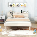 Lit plate-forme double blanchi avec port USB, pour 1 personne