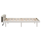 Lit plate-forme double blanchi avec port USB, pour 1 personne