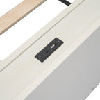 Lit plate-forme double blanchi avec port USB, pour 1 personne