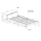 Lit plate-forme double blanchi avec port USB, pour 1 personne