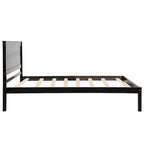 Cadre de lit plateforme espresso avec tête de lit, support à lattes en bois, pour 1-2 personnes