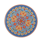 Table d'appoint en métal ajouré à plateau en mosaïque multicolore, bleu foncé/blanc/bleu sarcelle, 1 pièce