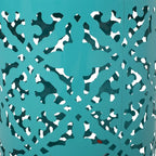 Table d'appoint en métal ajouré à plateau en mosaïque multicolore, bleu foncé/blanc/bleu sarcelle, 1 pièce
