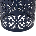 Table d'appoint en métal ajouré à plateau en mosaïque multicolore, bleu foncé/blanc/bleu sarcelle, 1 pièce