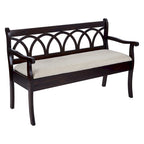 Banc de rangement noir et beige avec coussin, 1 personne