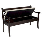 Banc de rangement noir et beige avec coussin, 1 personne