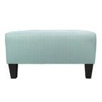 Pouf carré bleu brume marine, capitonné — 1 personne
