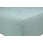 Pouf carré bleu brume marine, capitonné — 1 personne
