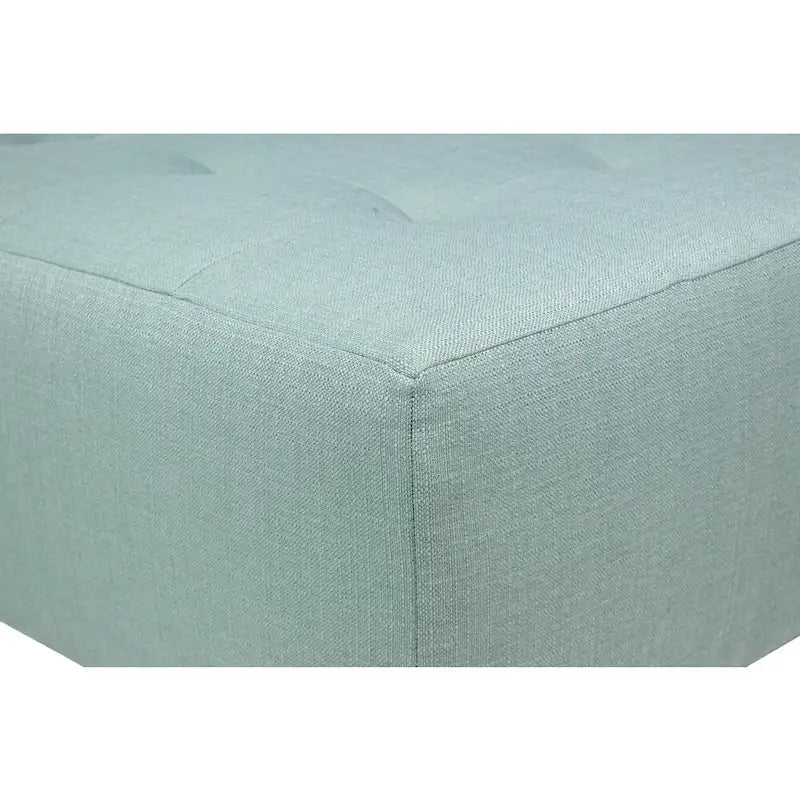 Pouf carré bleu brume marine, capitonné — 1 personne