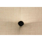 Pouf carré bleu brume marine, capitonné — 1 personne