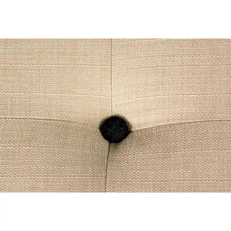 Pouf carré bleu brume marine, capitonné — 1 personne