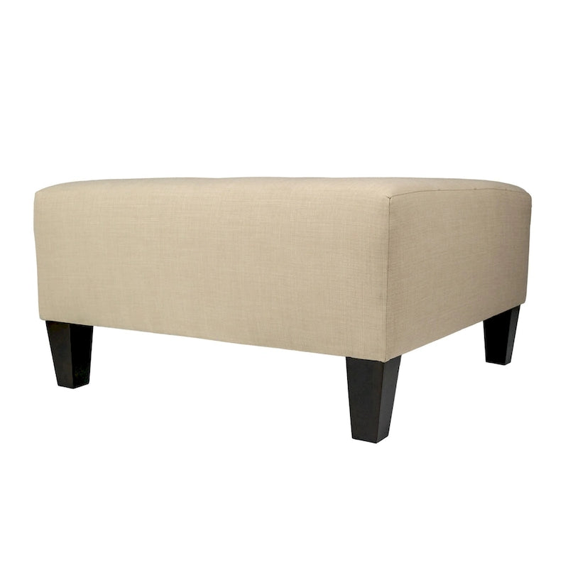 Pouf carré bleu brume marine, capitonné — 1 personne