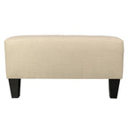 Pouf carré bleu brume marine, capitonné — 1 personne
