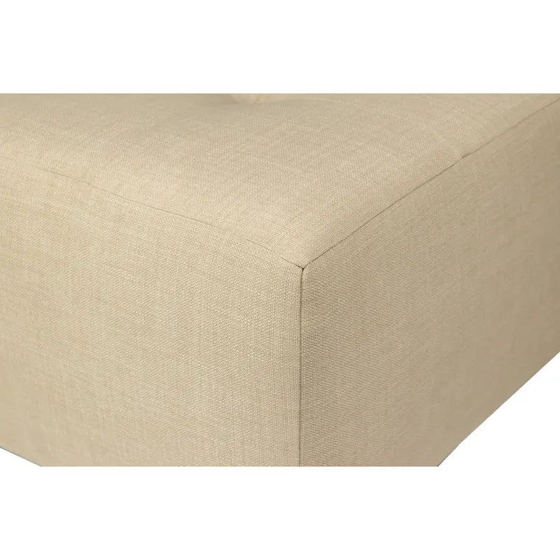 Pouf carré bleu brume marine, capitonné — 1 personne