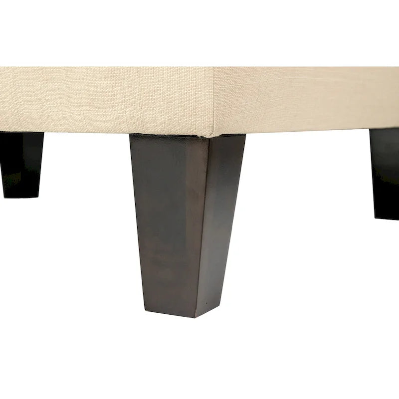 Pouf carré bleu brume marine, capitonné — 1 personne